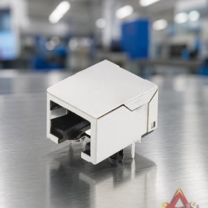 Conector hembra RJI RJ45 Jack Cat.5 THT angled