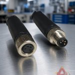 CONECTOR M5 DE 4 PINES MACHO Y HEMBRA
